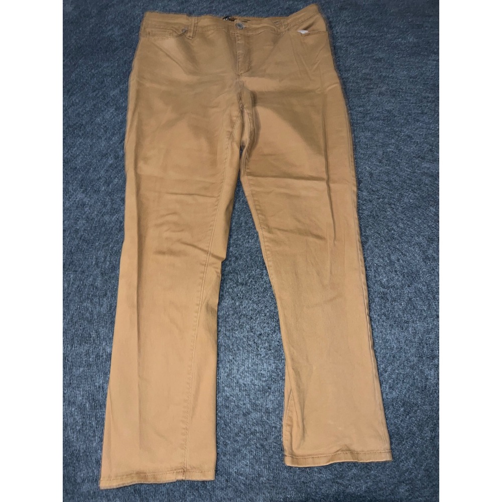 Bandolino Amy Straight Leg Pants 12 Camel Brown Cotton Blend Trousers